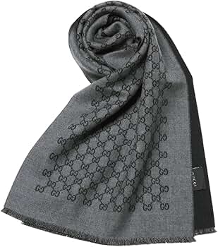 GUCCI GGパターン マフラー グレー/ブラック GUCCI GGパターン マフラーグレーブラック